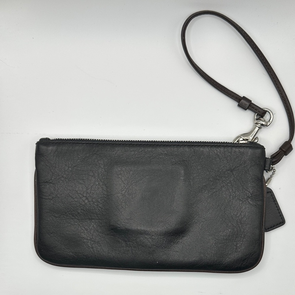 Coach Black Leather Wristlet with Buckle Accent - Picture 2 of 8